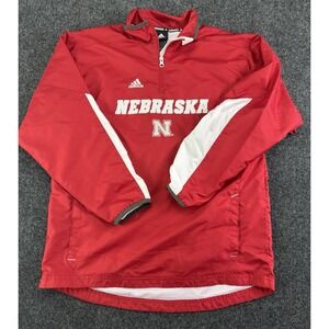 Adidas Nebraska Cornhuskers Youth Large 14/16 Red Quarter Zip Pullover Jacket
